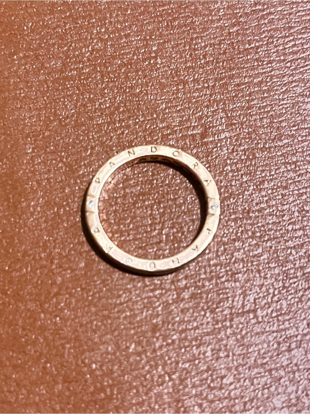 Pandora Rose Gold Slim Band Ring with Clear Accents